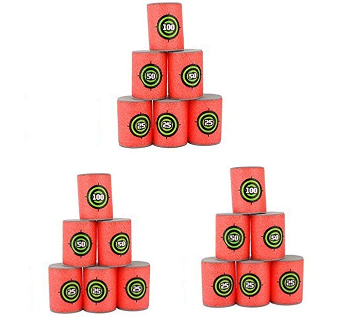 Ennrui 18Pcs Soft EVA Bullet Target Dart Foam Kids Toy for Nerf N-strike Elite Series Blasters Toy Gun and Target Games