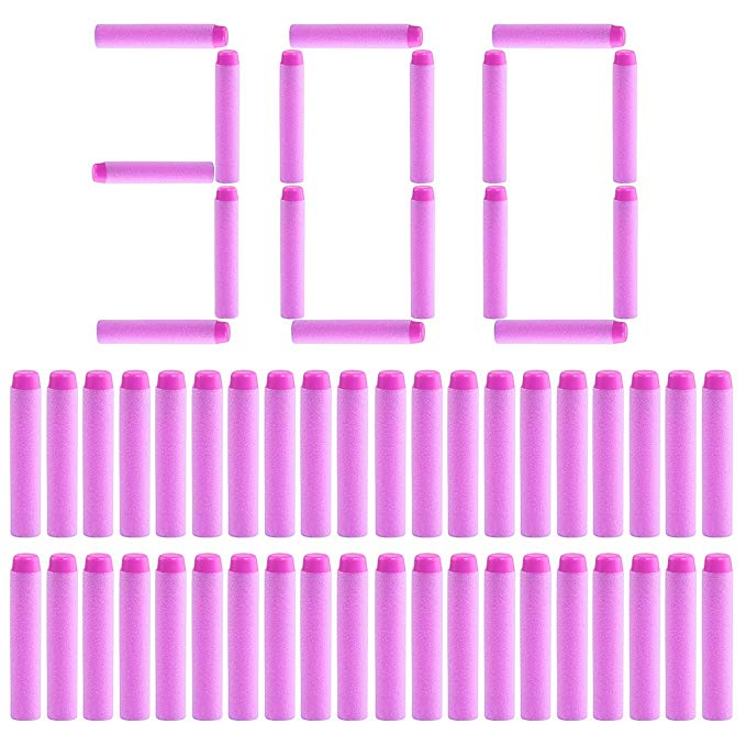 Refill Bullets, Peleustech 300Pcs Dart Refills for Nerf Rebelle Dart Fire Blaster - (Pink)