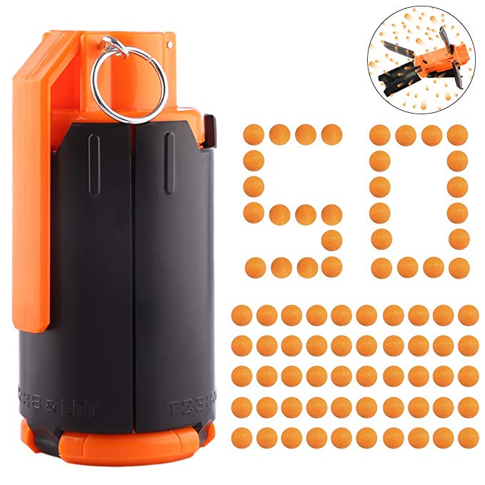 FenglinTech Tactical Plastic Modified Crystal Water Bullet Bomb with 50PCS Rounds Refill Bullet Balls Ammo - (Orange)