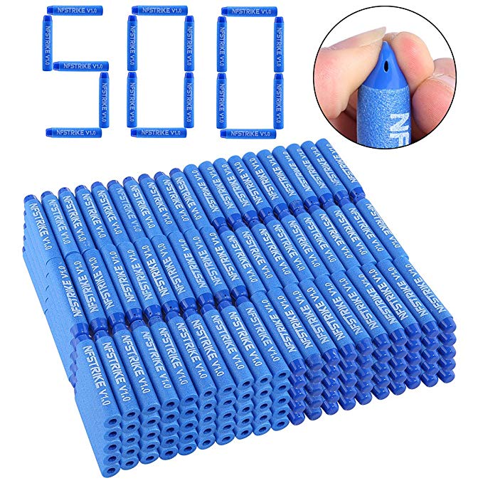 Yamix Refill Bullets, 500-Dart Refill Pack Refill Darts for nerf n-strike elite accustrike series nerf modulus series (Blue)