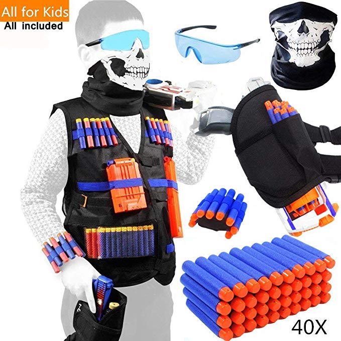 Tactical Vest Kit for Nerf Guns for boys N-Strike Elite Series with Foam Darts for Kids