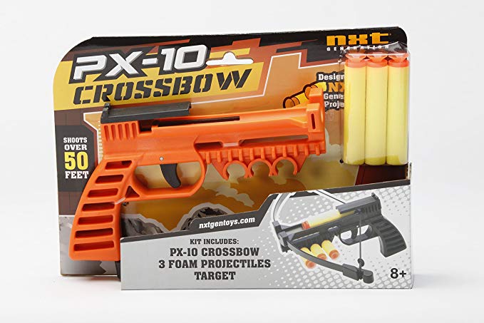 NXT GENERATION Crossbow Pistol Orange - Accurate Pistol Target Practice - Practice Target Play for Kids - Incl 3 Safe Nerf Like Foam Suction Cup Dart Projectiles and Built in Quiver